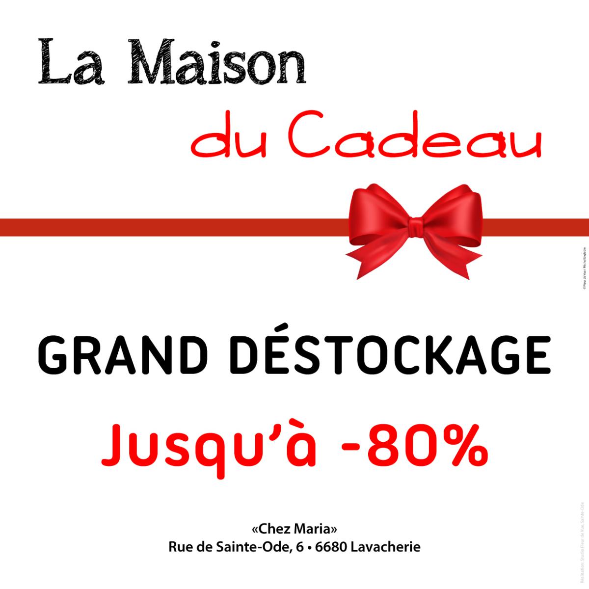 Maison du Cadeau, Maria Michel-Bricotte, grand déstockage, prix écrasés, jusque -80%